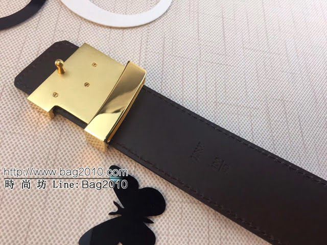 LV新款男士皮帶 路易威登精品原單腰帶 lv啡格皮帶  jjp2235